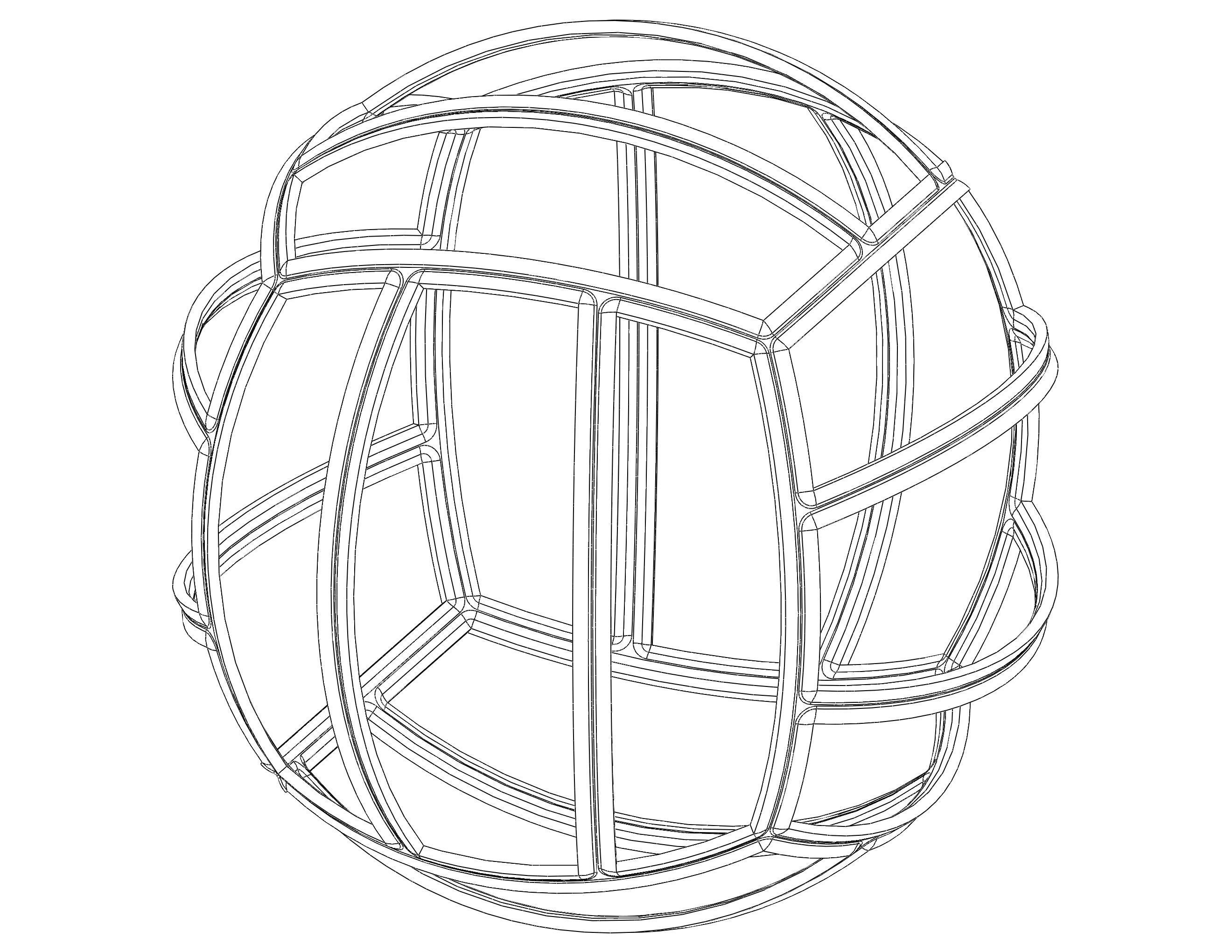 Wireframe Shape Geometric Volley Ball 3D print model_3