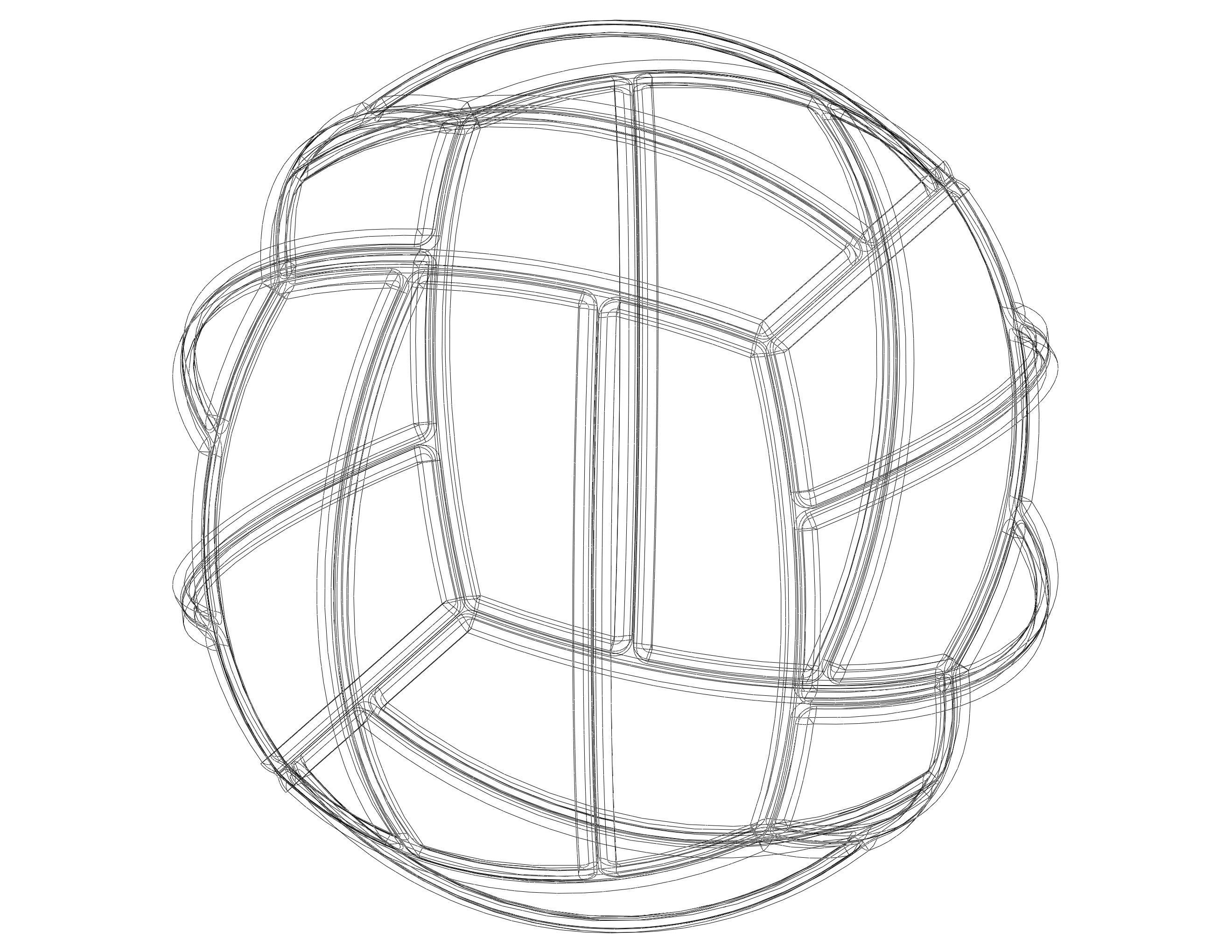 Wireframe Shape Geometric Volley Ball 3D print model_5