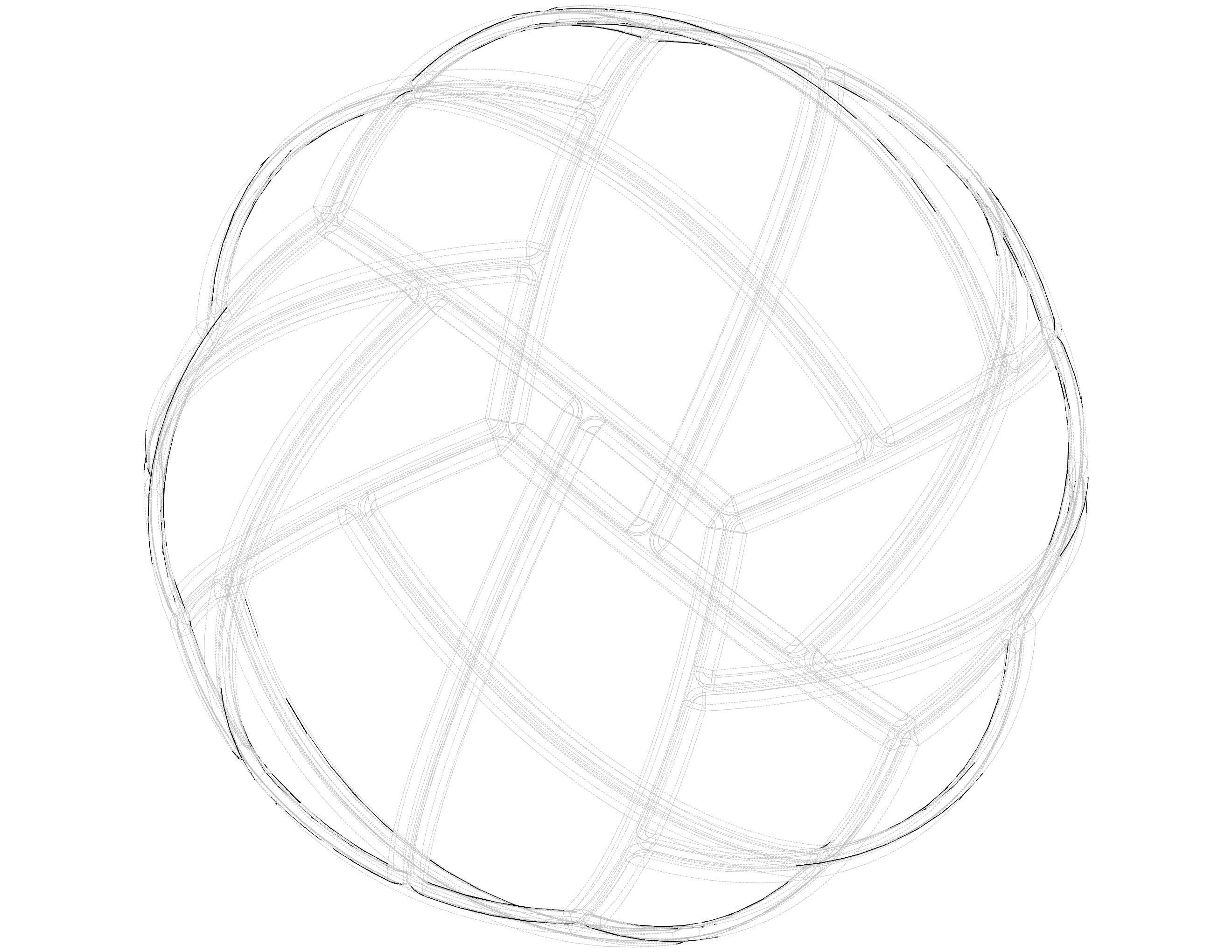 Wireframe Shape Geometric Volley Ball 3D print model_40