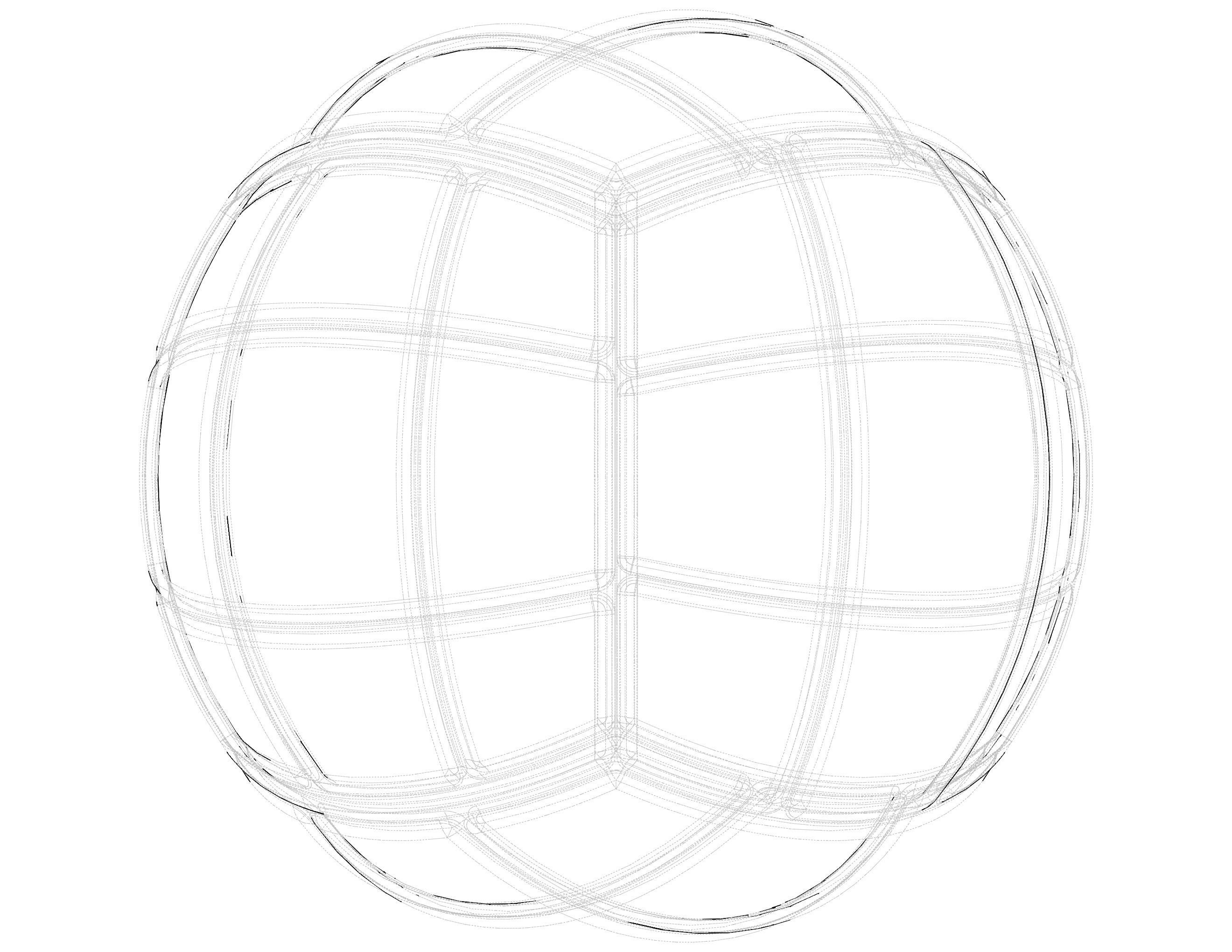 Wireframe Shape Geometric Volley Ball 3D print model_28