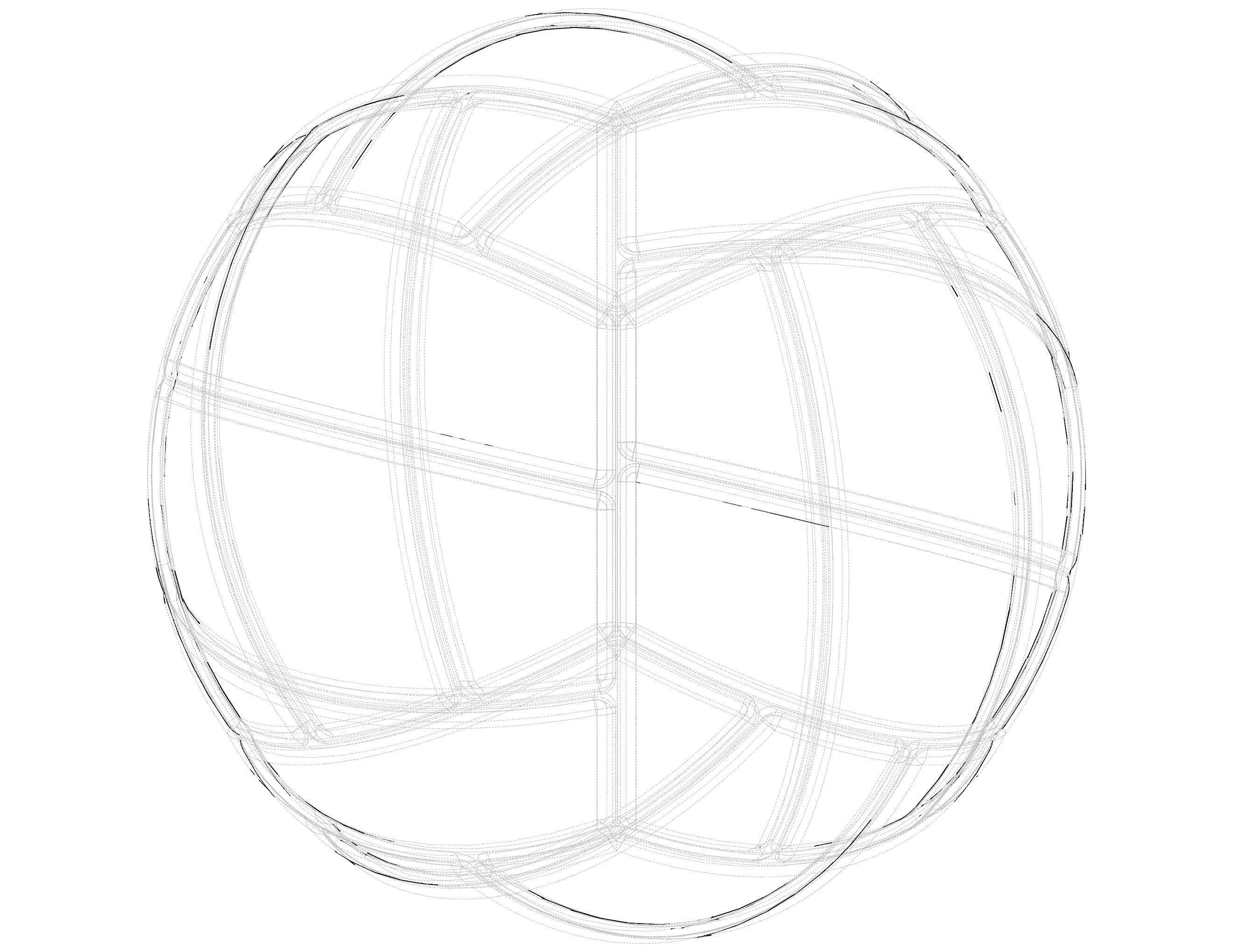 Wireframe Shape Geometric Volley Ball 3D print model_36
