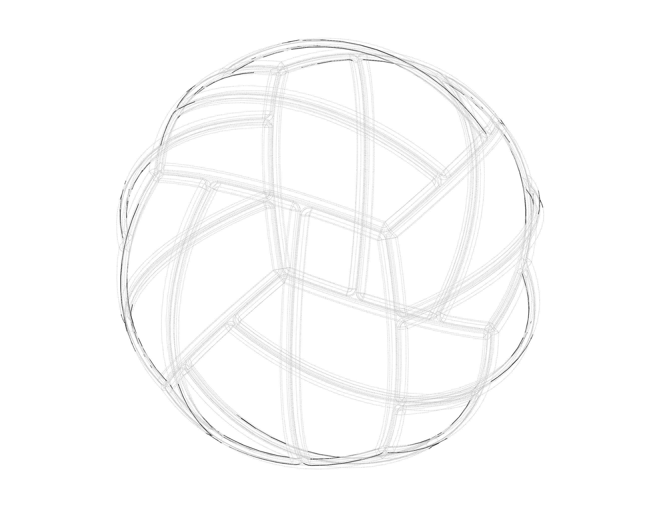 Wireframe Shape Geometric Volley Ball 3D print model_12