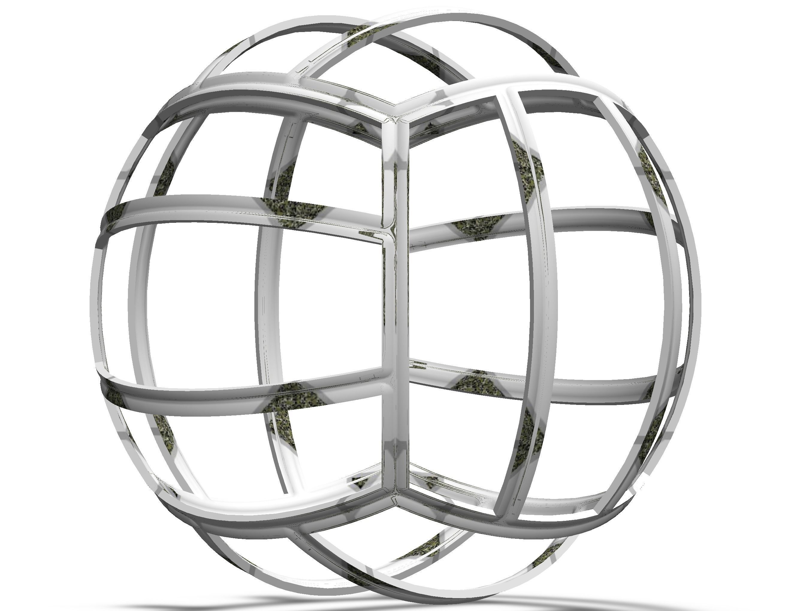 Wireframe Shape Geometric Volley Ball 3D print model_30