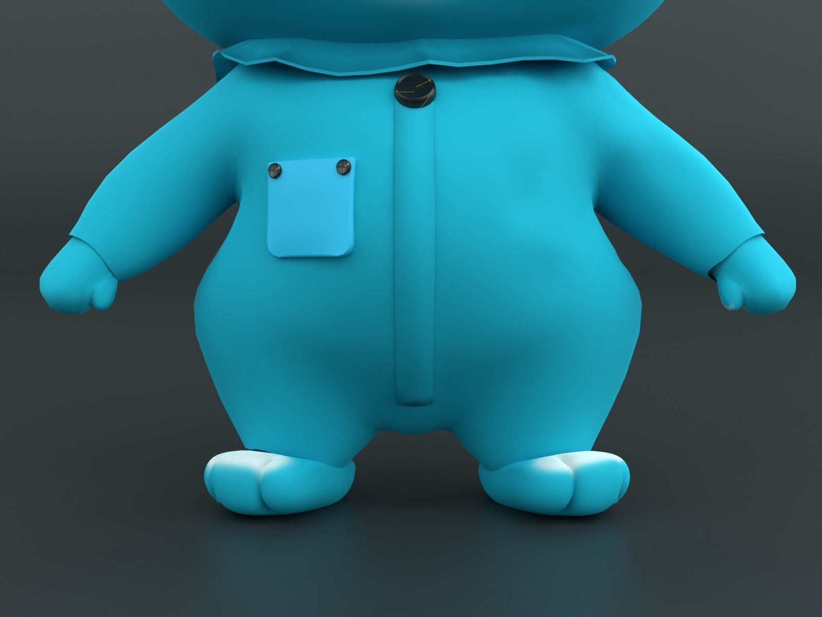 Stylized cute cartoon bear Low-poly 3D model_3