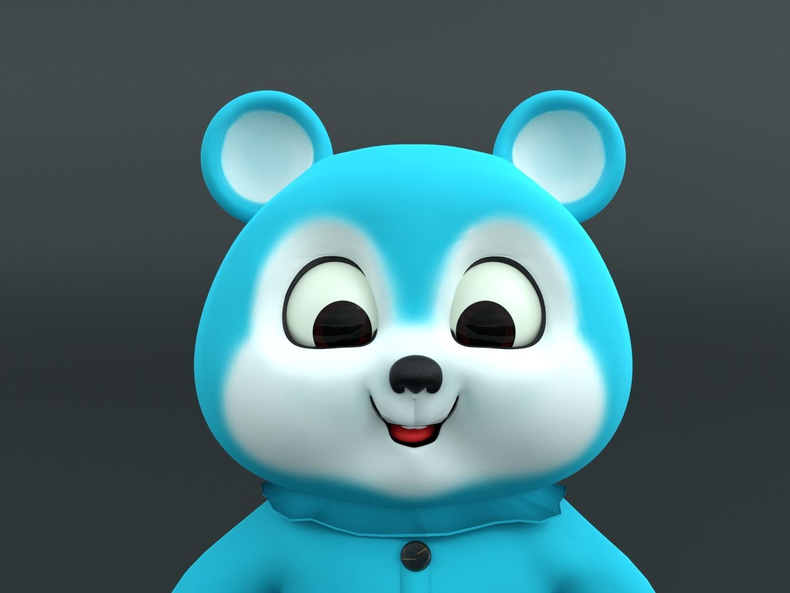 Stylized cute cartoon bear Low-poly 3D model_4