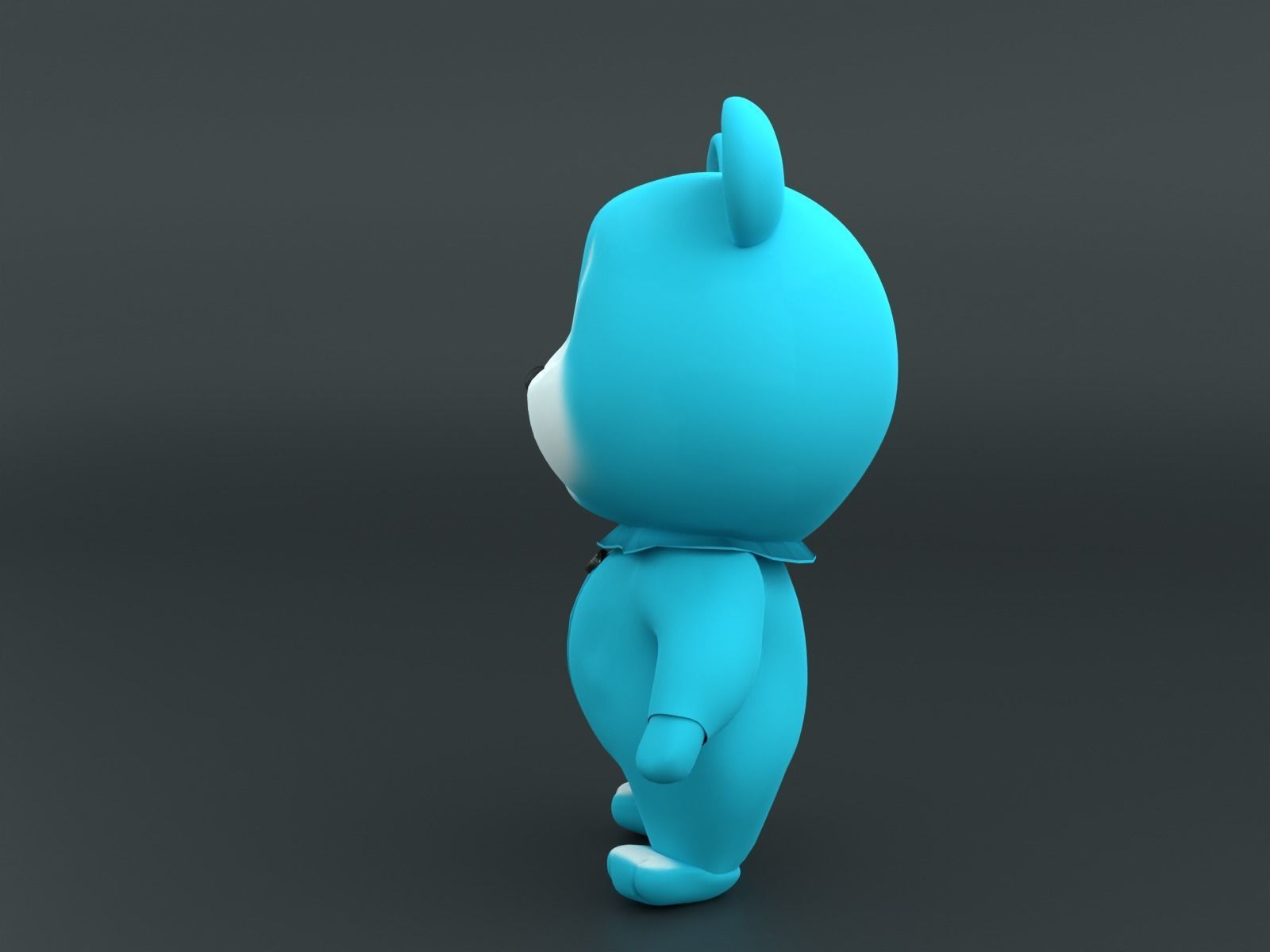 Stylized cute cartoon bear Low-poly 3D model_2