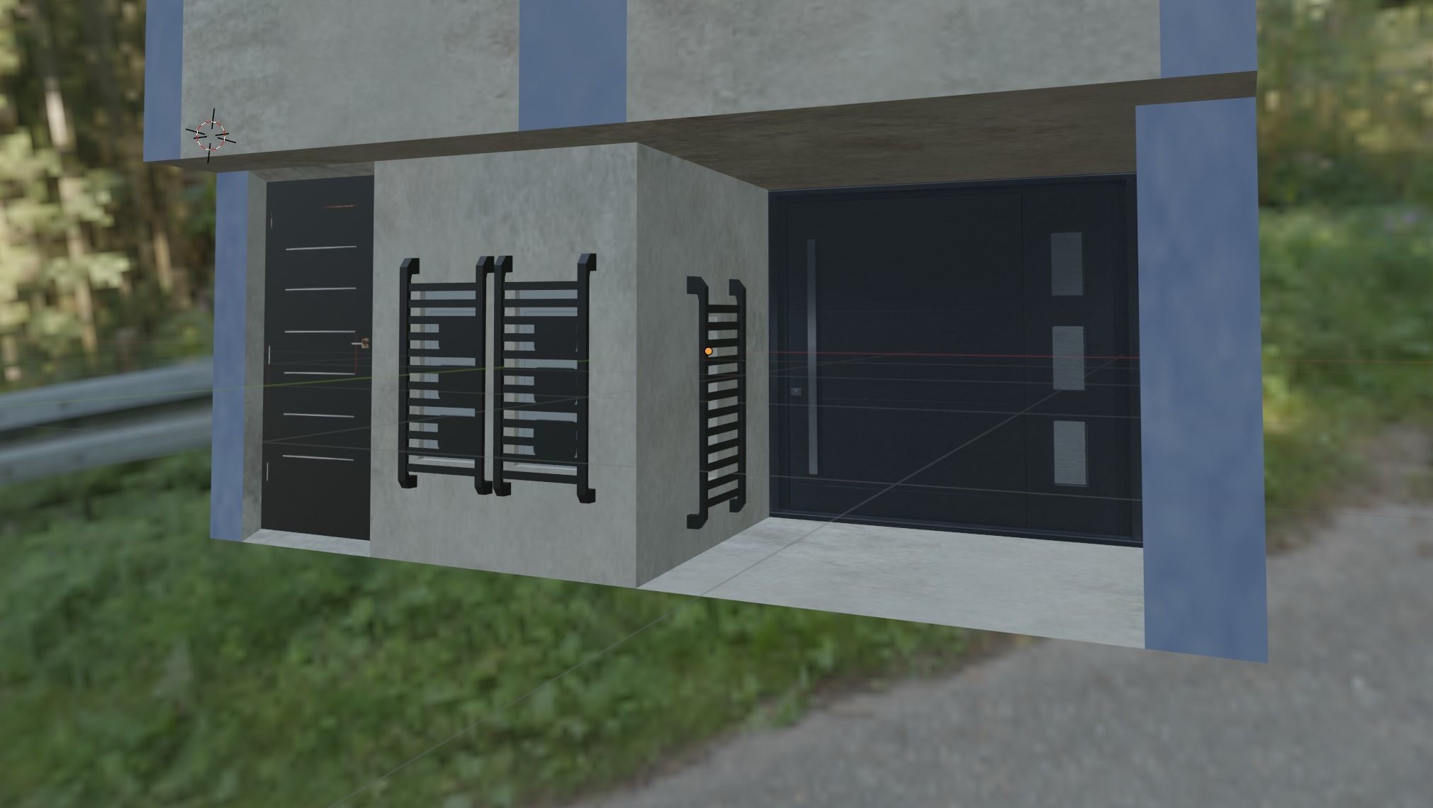 Low Poly Colombian Street House Low-poly 3D model_6