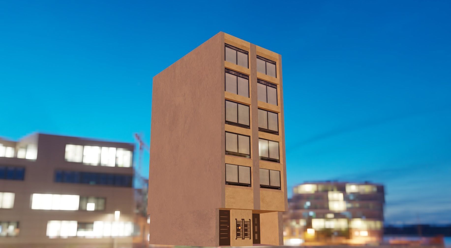Low Poly Colombian Street House Low-poly 3D model_17