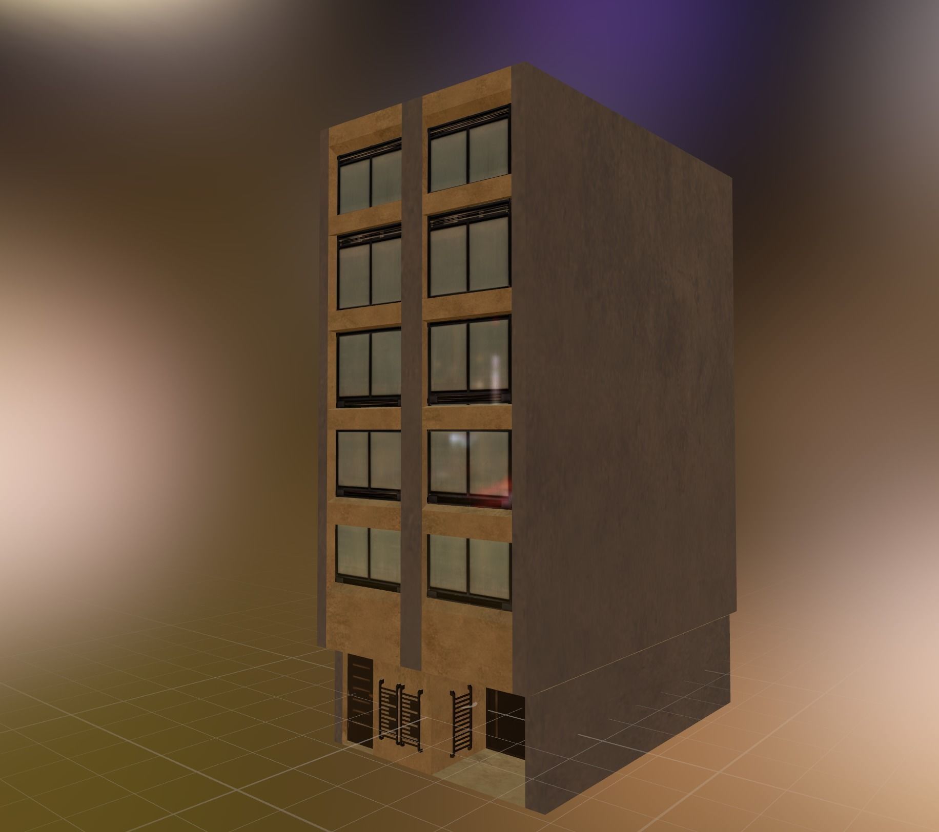 Low Poly Colombian Street House Low-poly 3D model_3