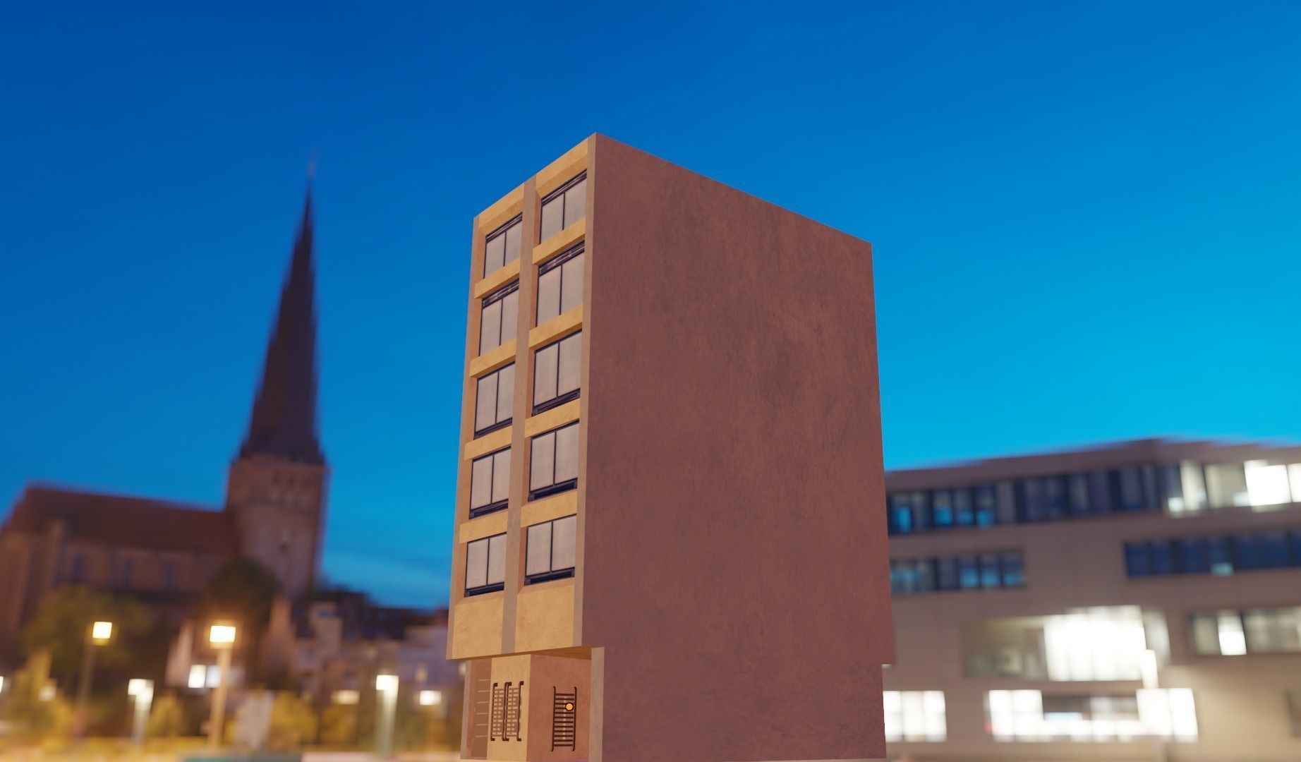 Low Poly Colombian Street House Low-poly 3D model_18