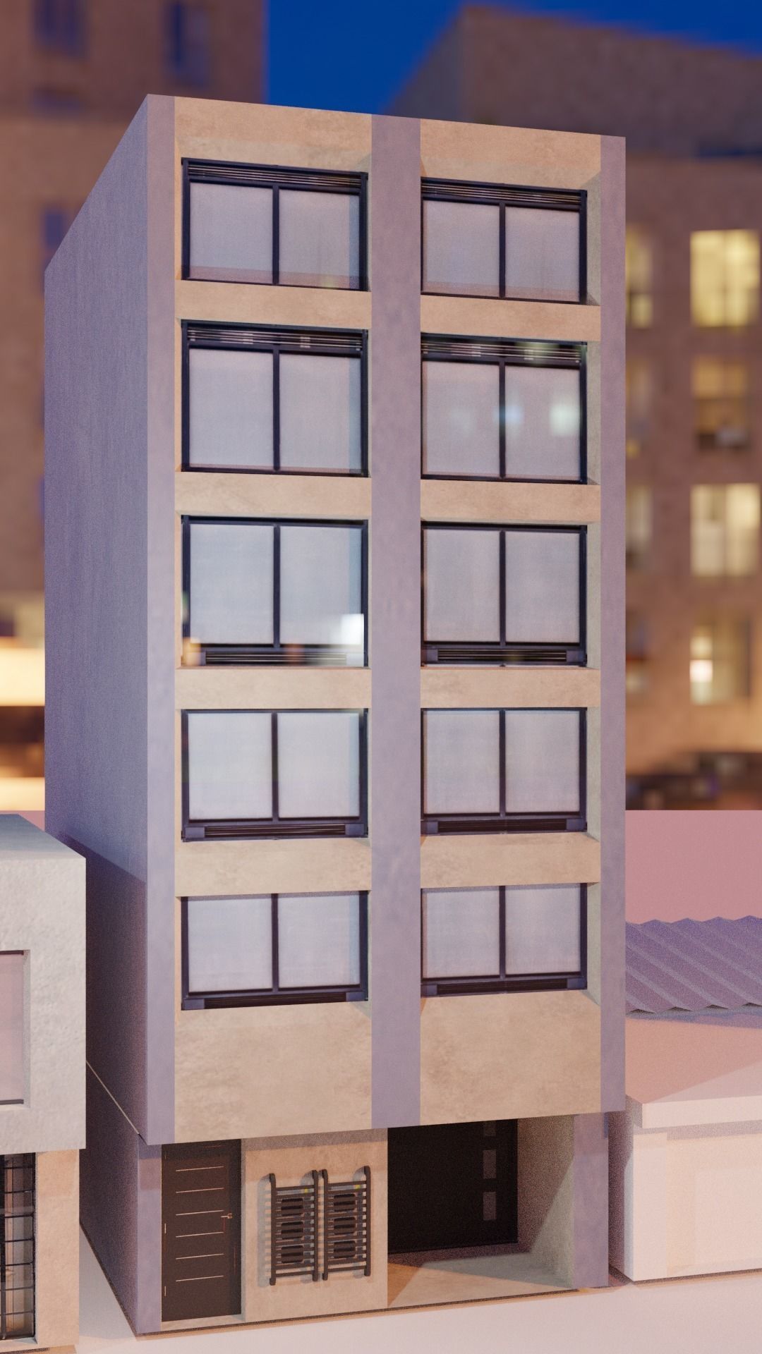 Low Poly Colombian Street House Low-poly 3D model_13