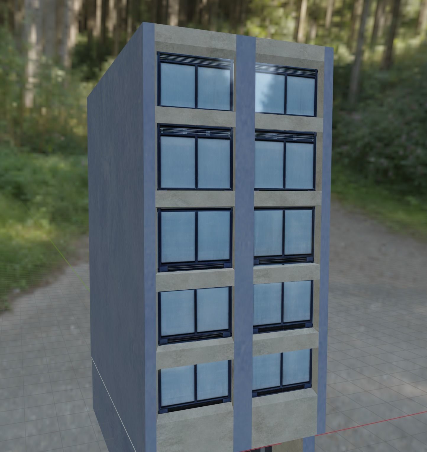 Low Poly Colombian Street House Low-poly 3D model_5