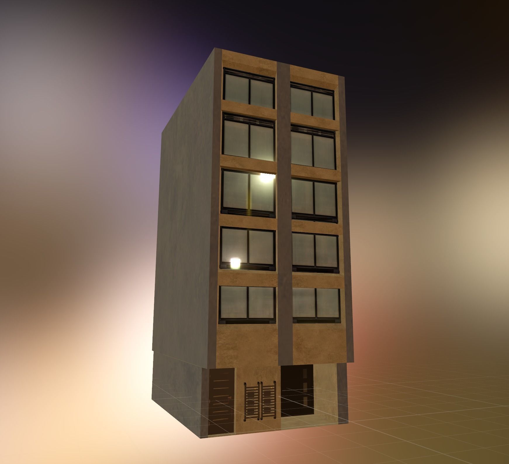 Low Poly Colombian Street House Low-poly 3D model_2