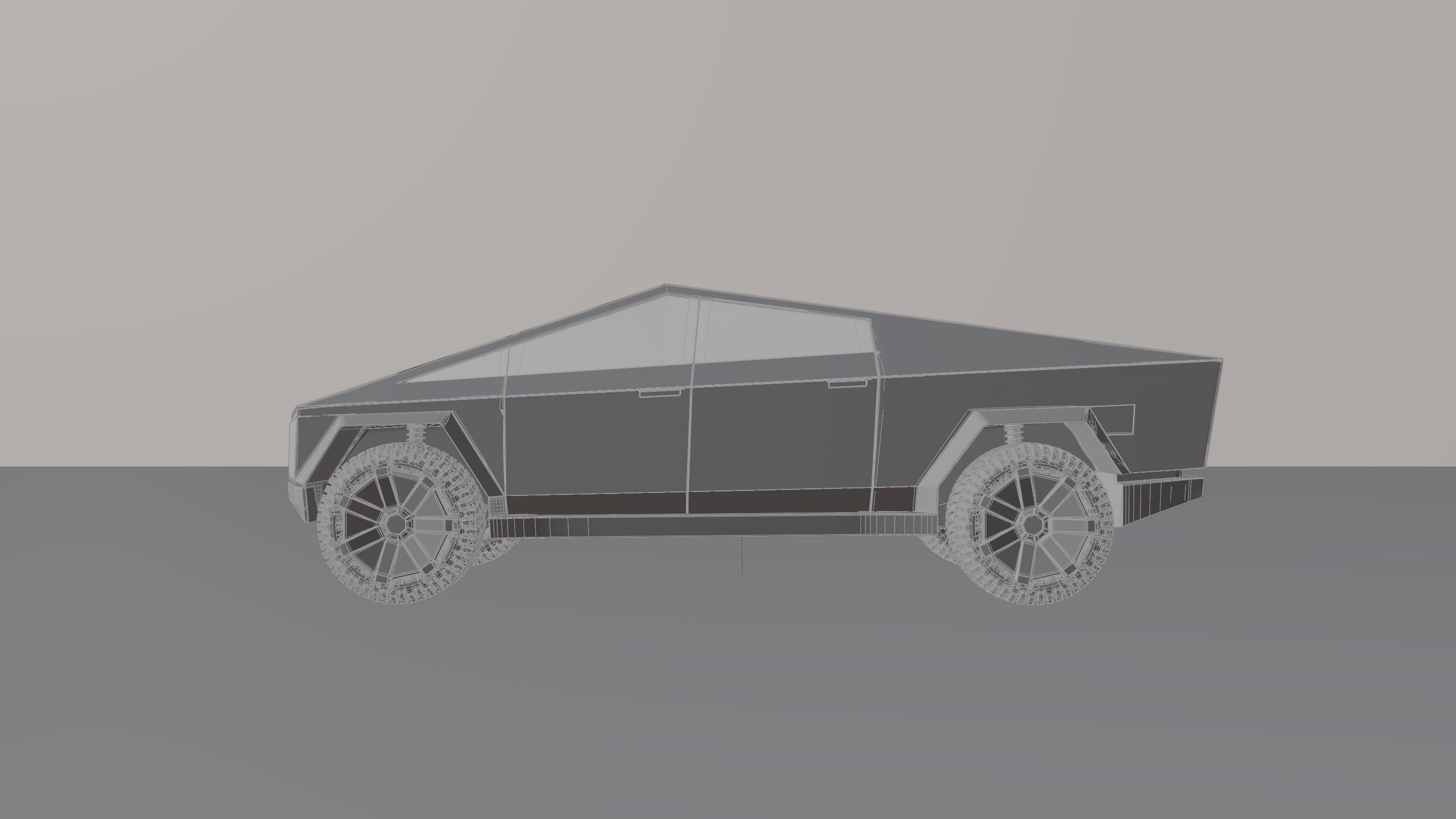 Tesla Cybertruck 3D model 2024 Low-poly 3D model_4