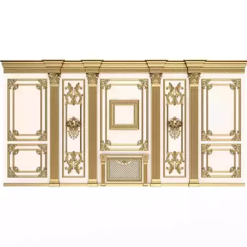 Boiserie Classic Wall with Mouldings 010 White