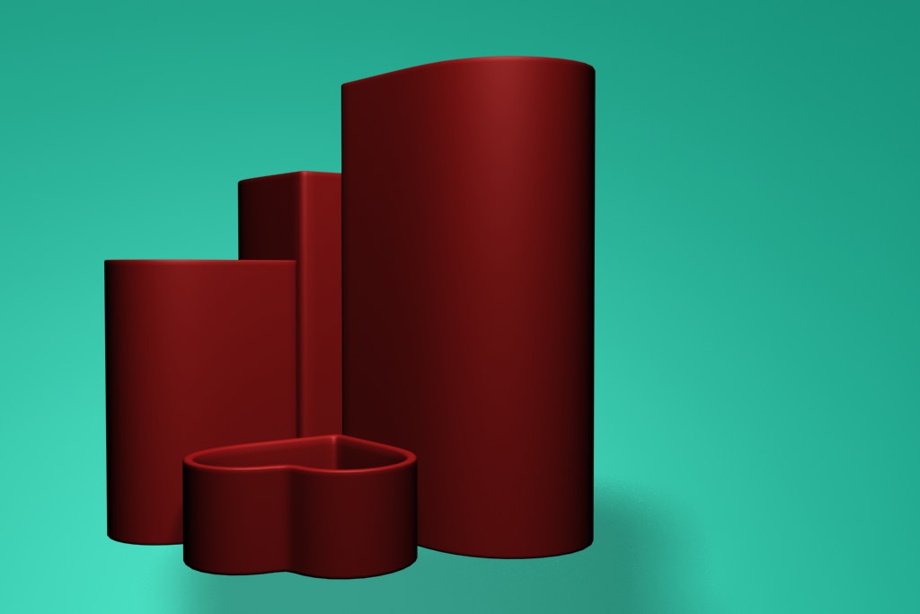 Pencil Holder 4 Hearts 3D print model_3