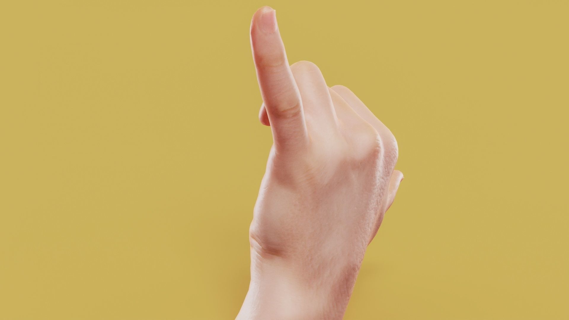 Call Me Male Single Hand 014 Low-poly 3D model_8