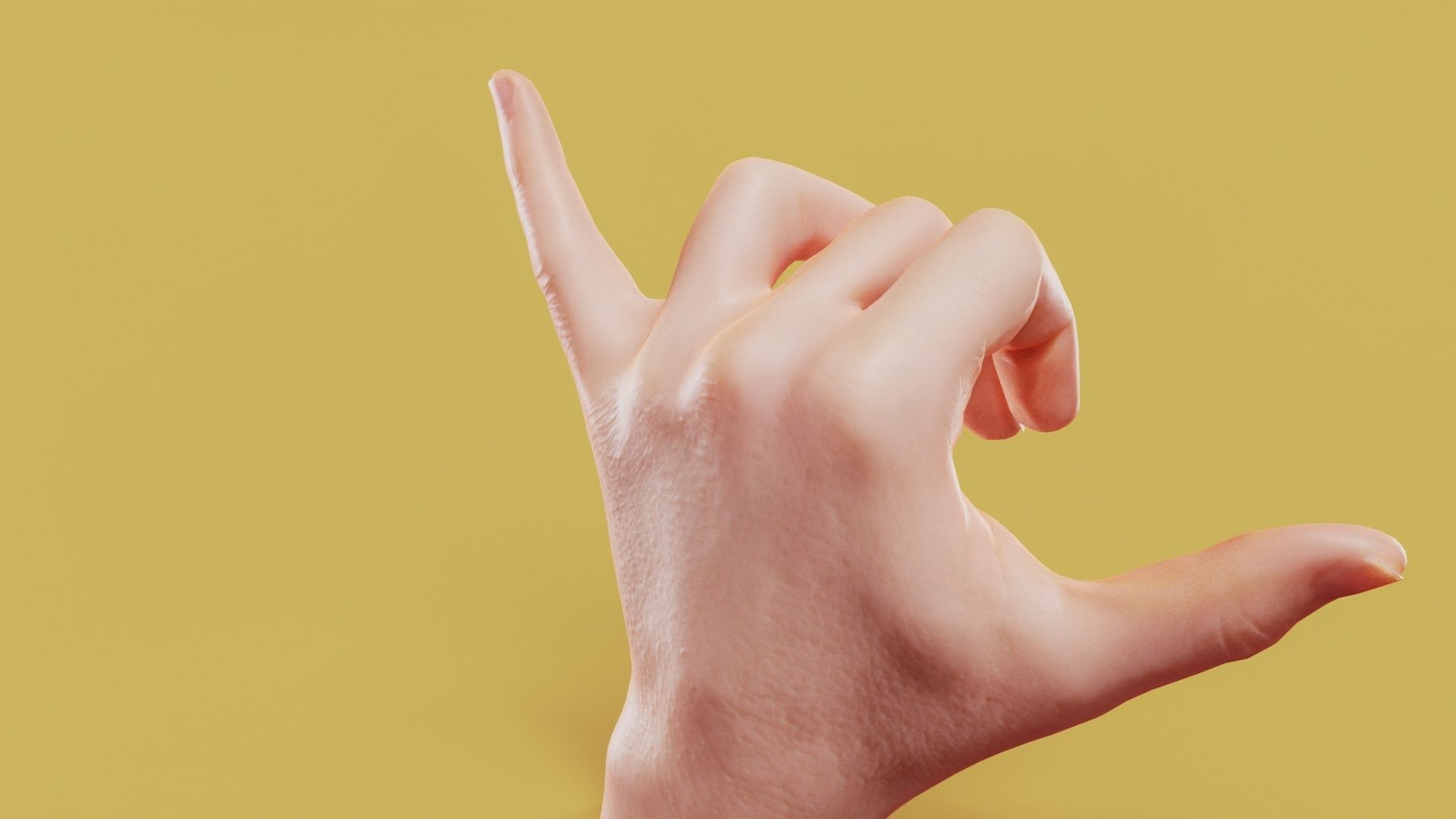 Call Me Male Single Hand 014 Low-poly 3D model_5