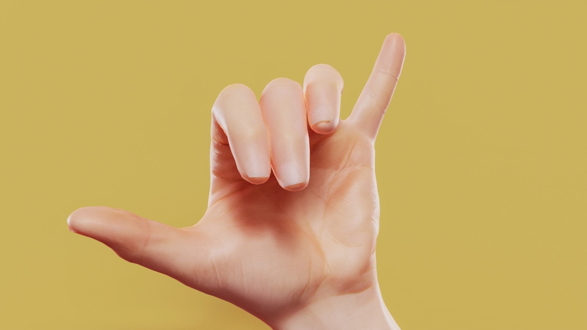 Call Me Male Single Hand 014 Low-poly 3D model_1