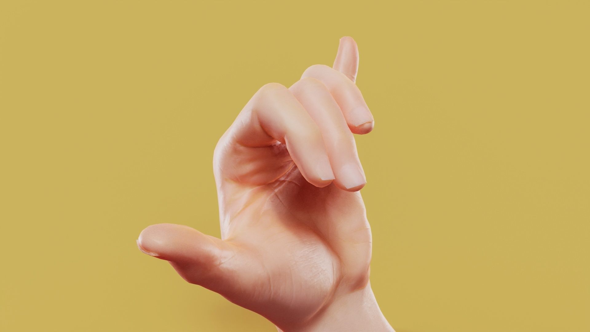 Call Me Male Single Hand 014 Low-poly 3D model_2