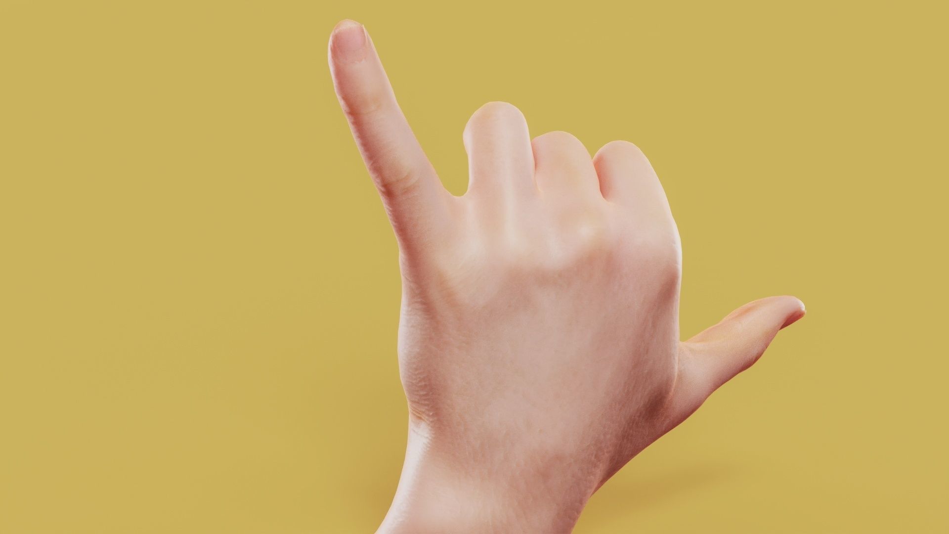 Call Me Male Single Hand 014 Low-poly 3D model_7