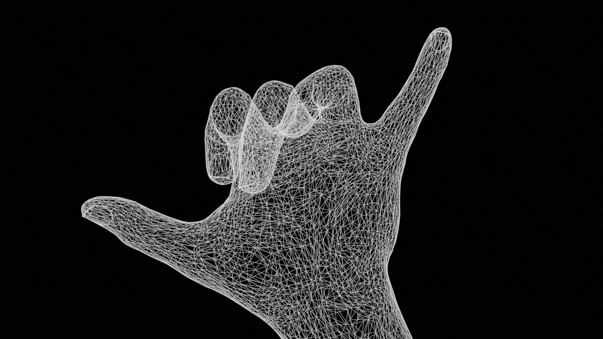 Call Me Male Single Hand 014 Low-poly 3D model_12