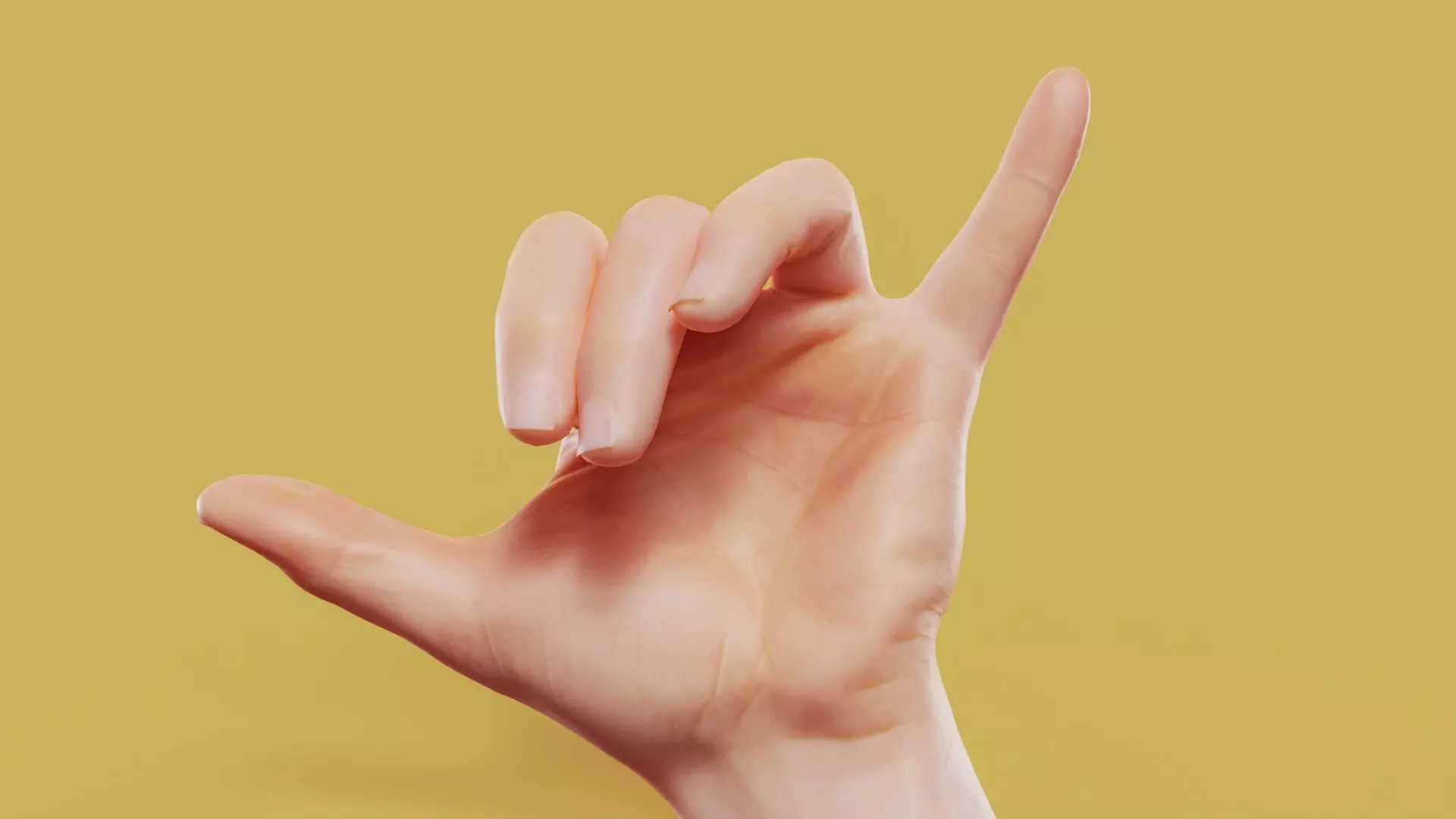 Call Me Male Single Hand 014 Low-poly 3D model_0