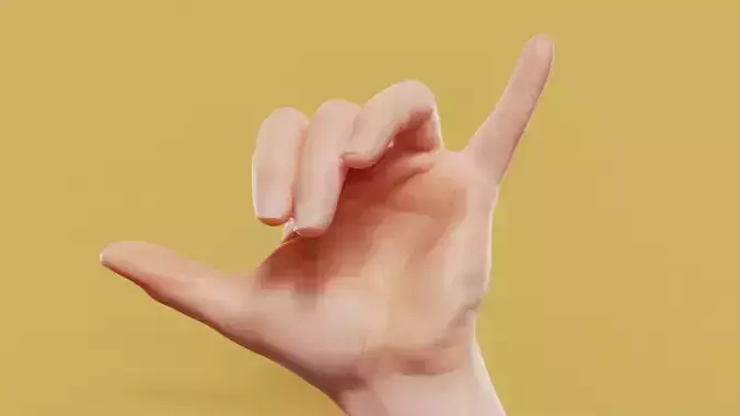 Call Me Male Single Hand 014 Low-poly 3D model