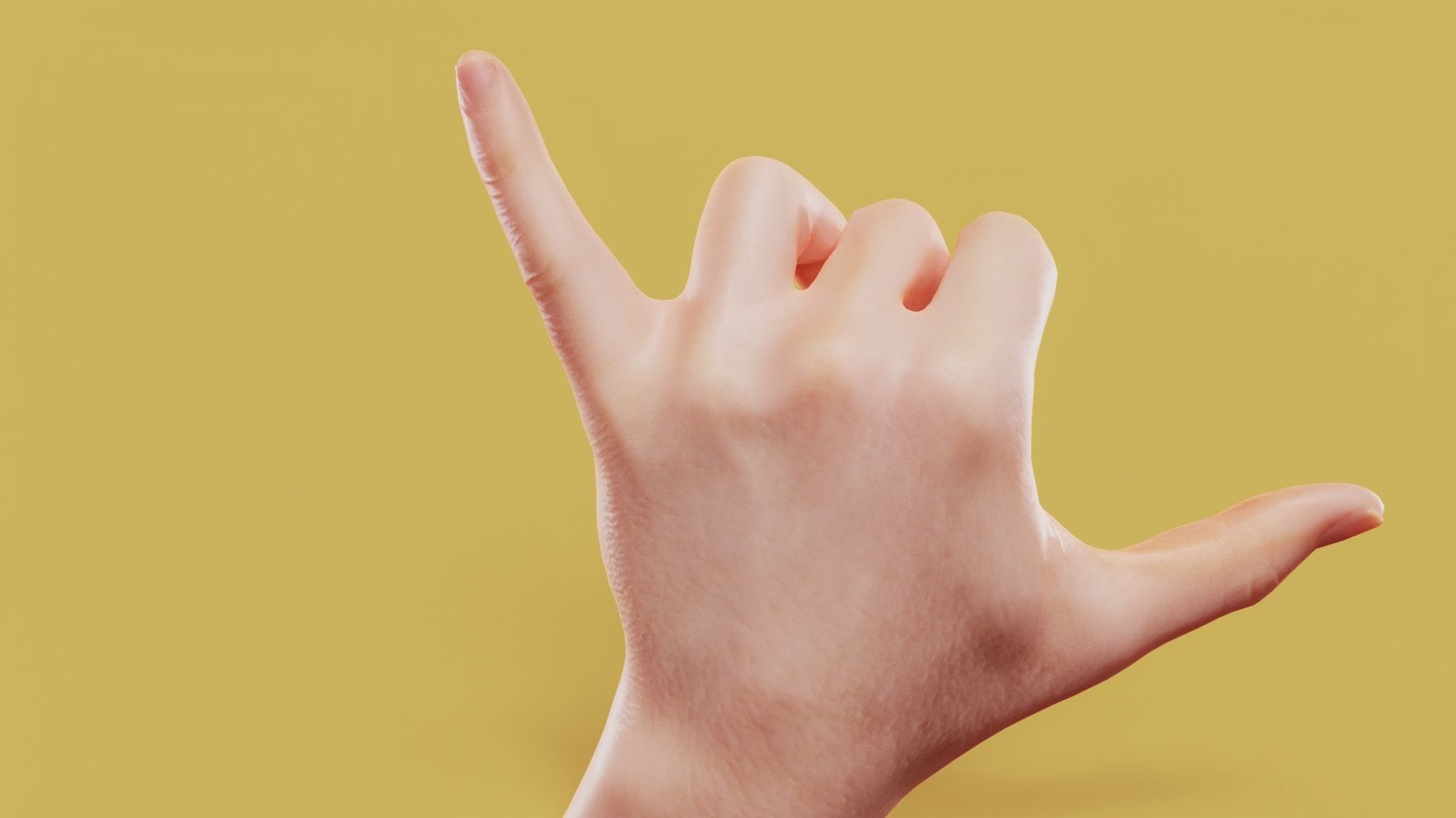 Call Me Male Single Hand 014 Low-poly 3D model_6