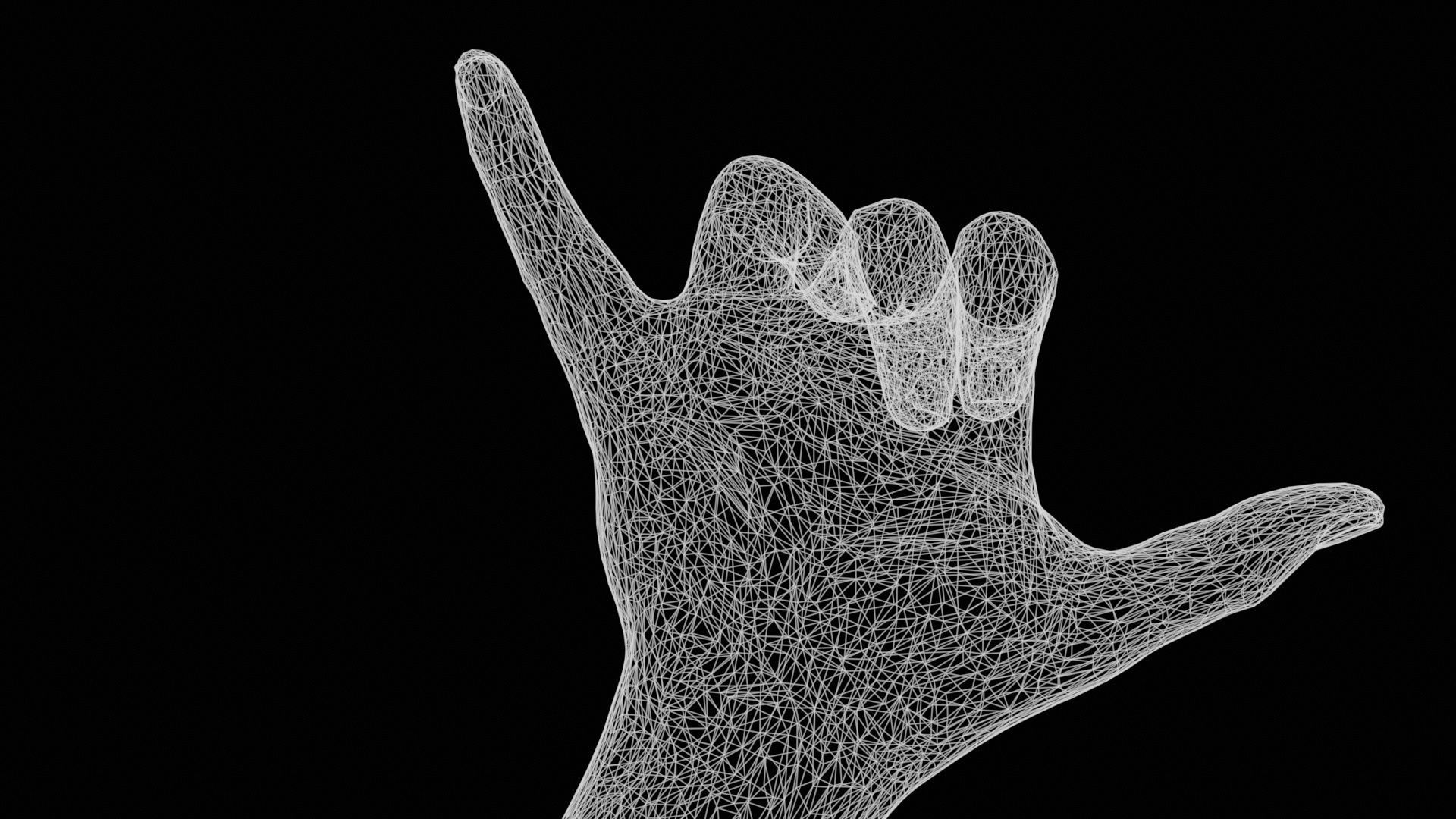 Call Me Male Single Hand 014 Low-poly 3D model_13