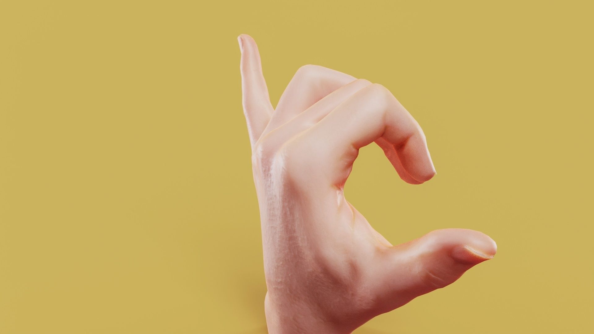 Call Me Male Single Hand 014 Low-poly 3D model_4