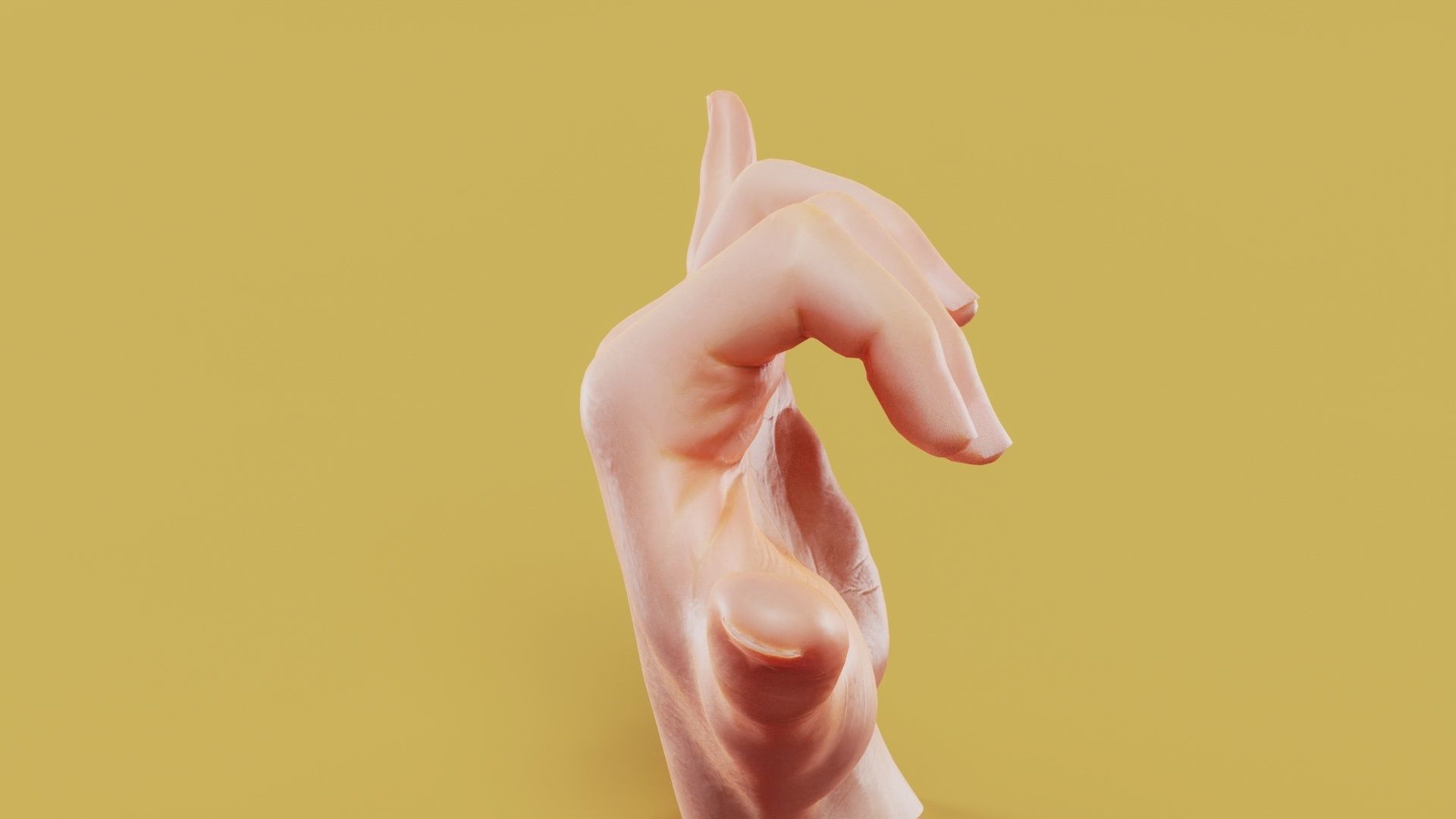 Call Me Male Single Hand 014 Low-poly 3D model_3