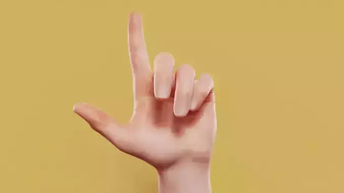 Lift Up Male Single Hand 010 Low-poly 3D model