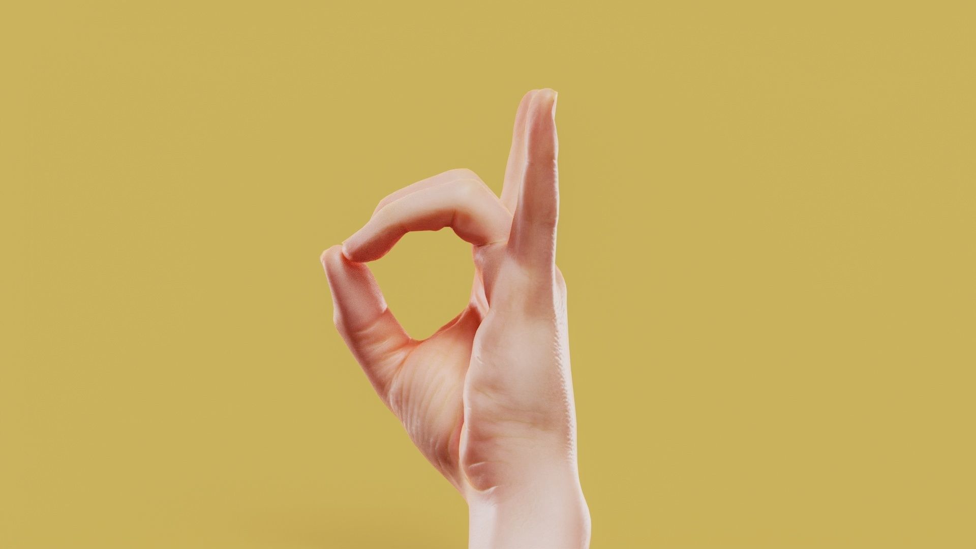 Rock On Male Single Hand 007 Low-poly 3D model_9