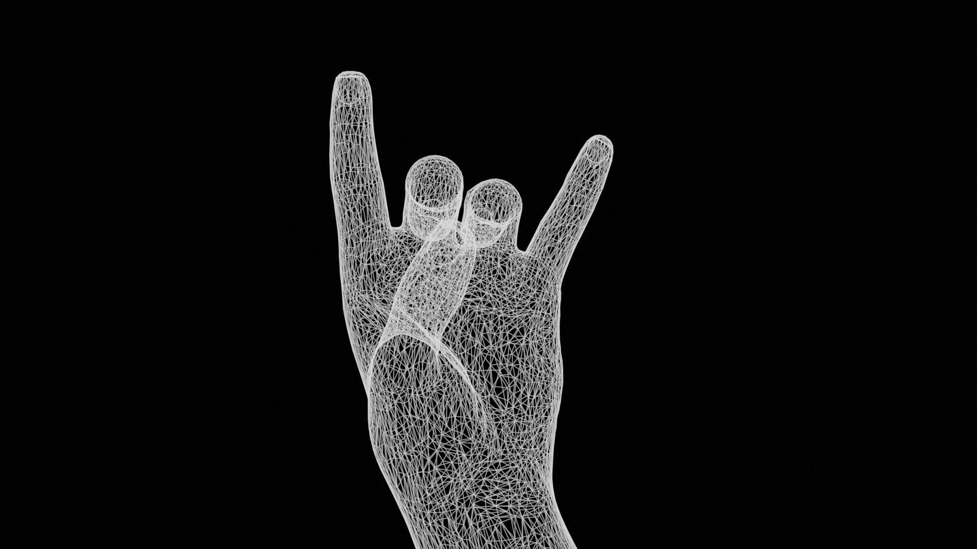 Rock On Male Single Hand 007 Low-poly 3D model_12