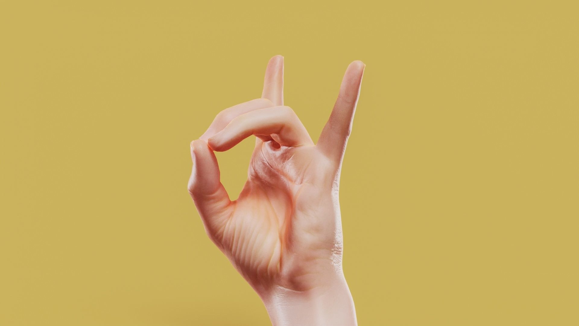 Rock On Male Single Hand 007 Low-poly 3D model_10