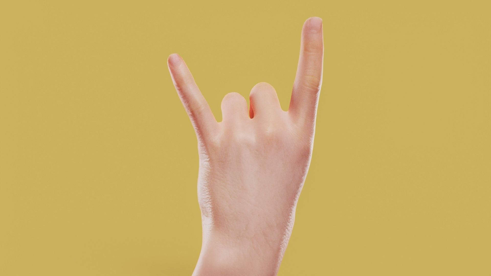 Rock On Male Single Hand 007 Low-poly 3D model_6