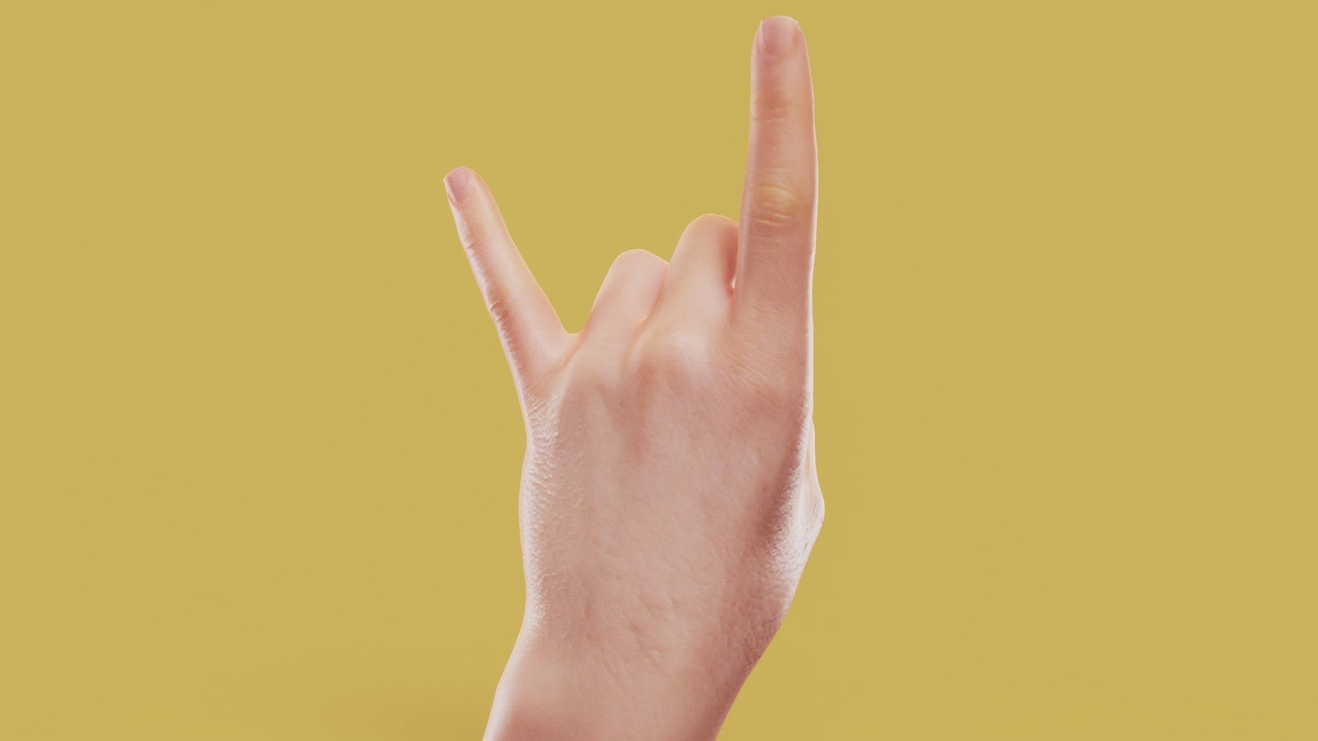 Rock On Male Single Hand 007 Low-poly 3D model_5