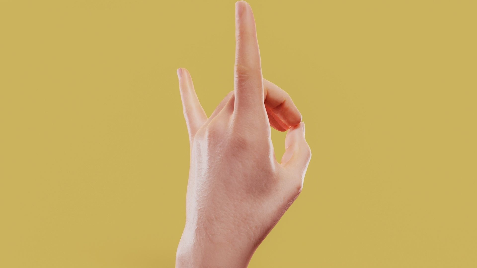 Rock On Male Single Hand 007 Low-poly 3D model_4