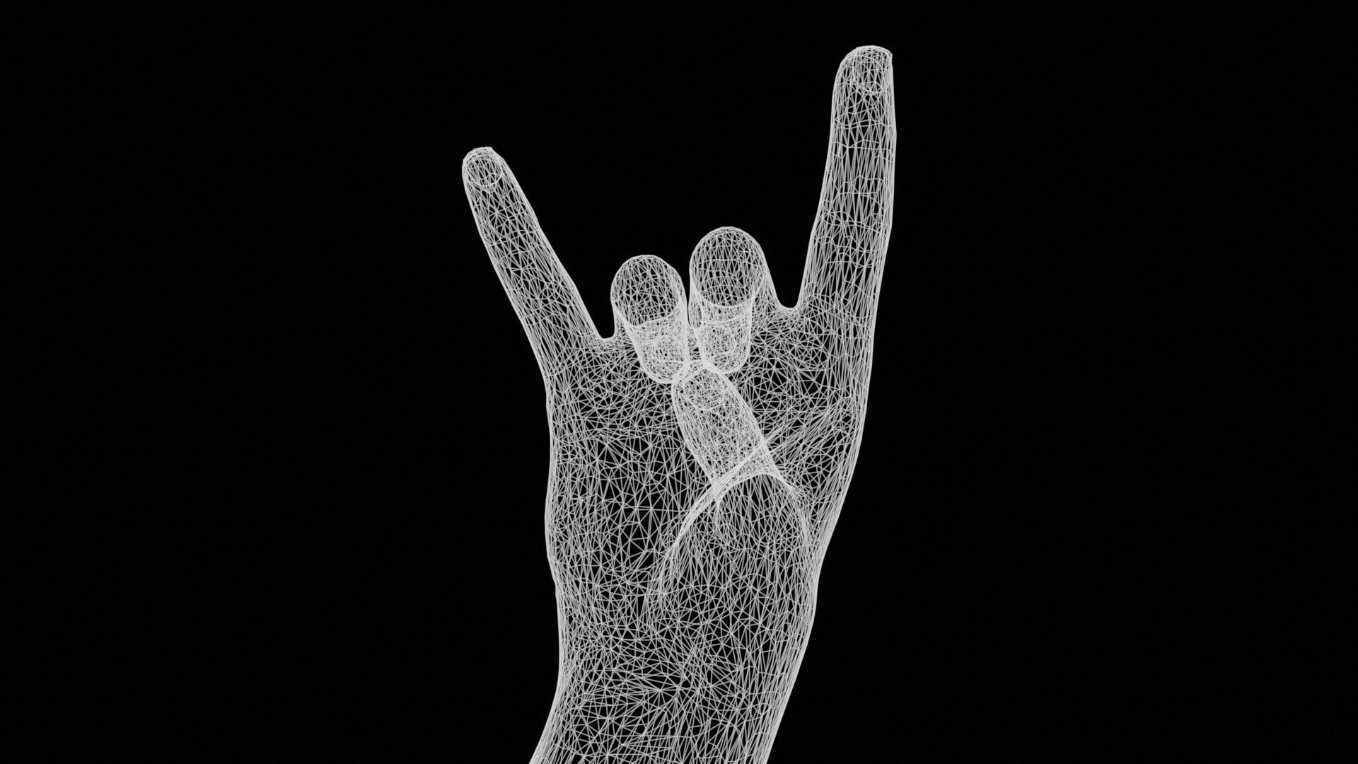 Rock On Male Single Hand 007 Low-poly 3D model_13