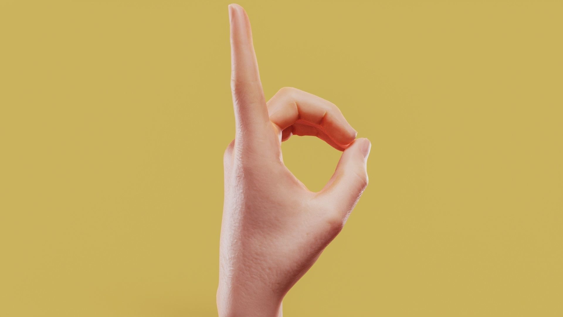 Rock On Male Single Hand 007 Low-poly 3D model_3