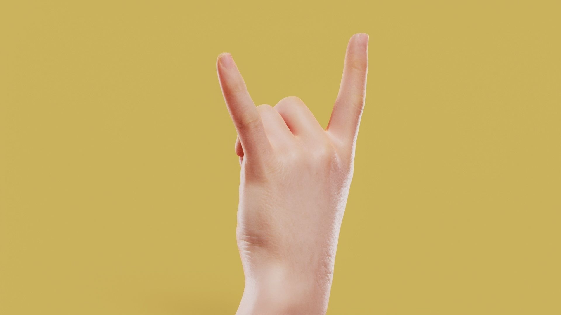 Rock On Male Single Hand 007 Low-poly 3D model_7