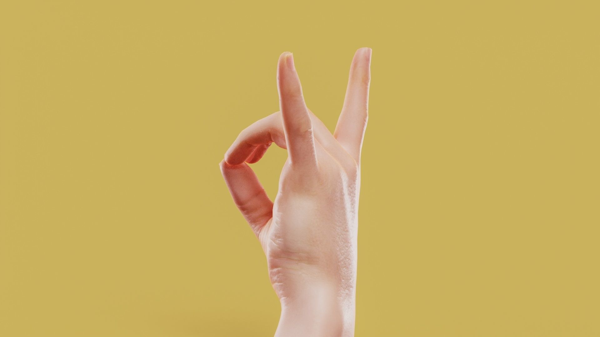 Rock On Male Single Hand 007 Low-poly 3D model_8