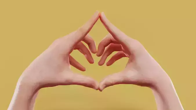 Triangulated Male Duo Hands 025 Low-poly 3D model