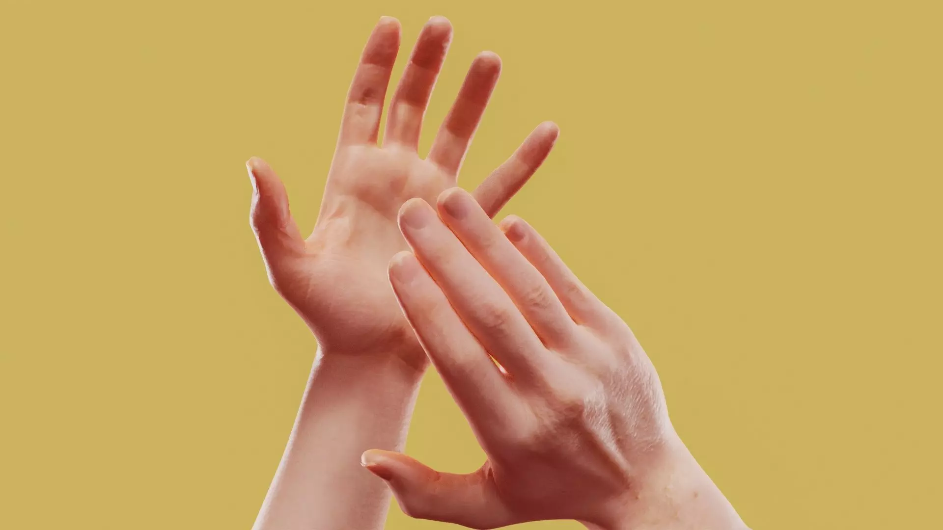 Clapper Male Duo Hands 021 Low-poly 3D model