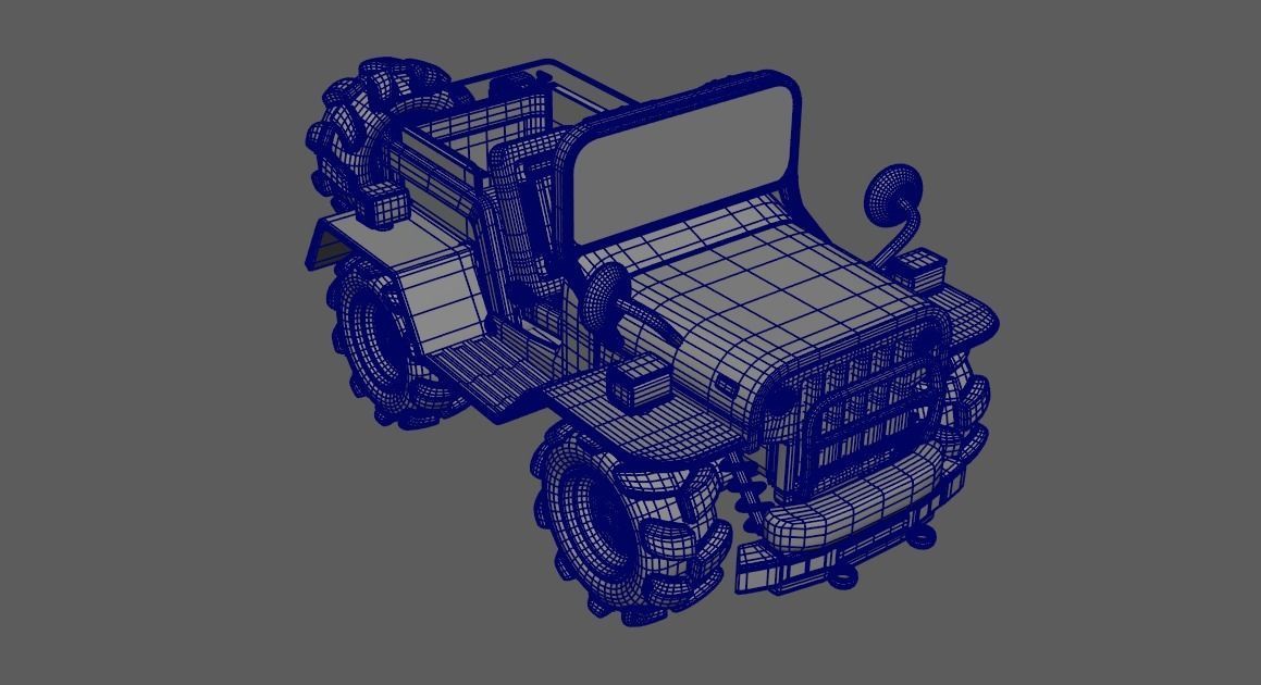 3D Model Cartoon Car Low-poly 3D model_11