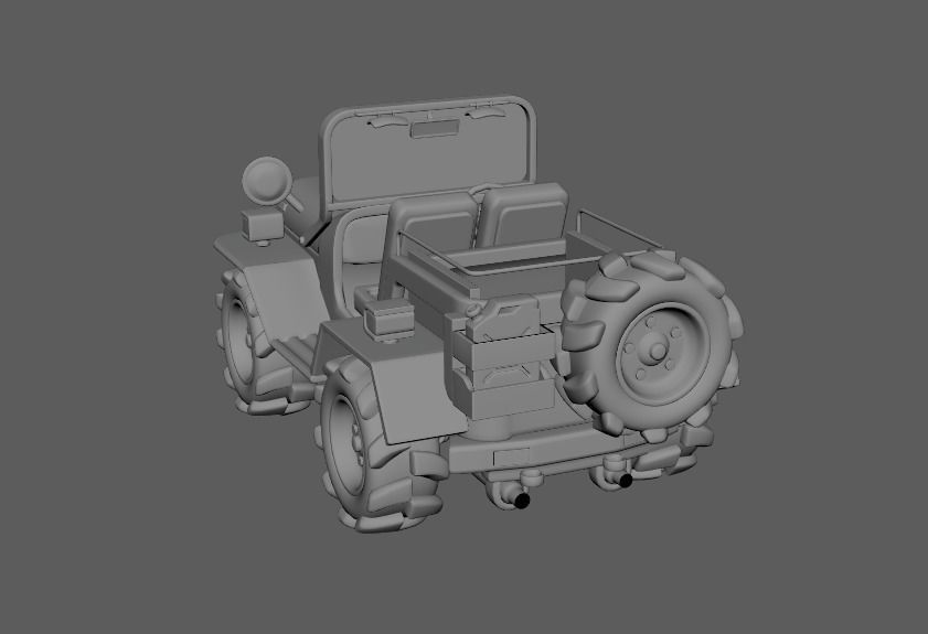 3D Model Cartoon Car Low-poly 3D model_20