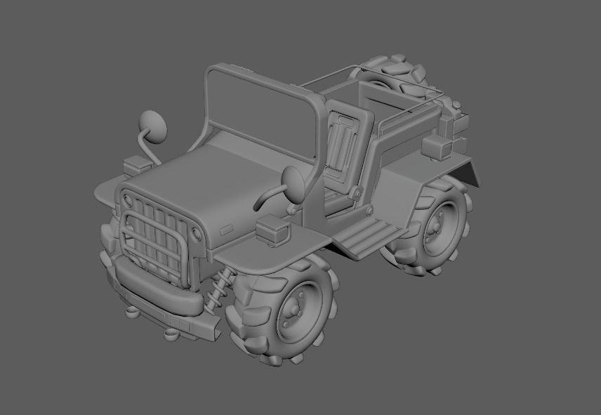 3D Model Cartoon Car Low-poly 3D model_22