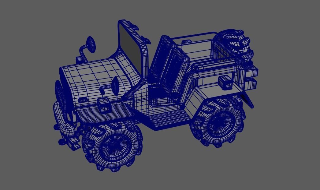 3D Model Cartoon Car Low-poly 3D model_14