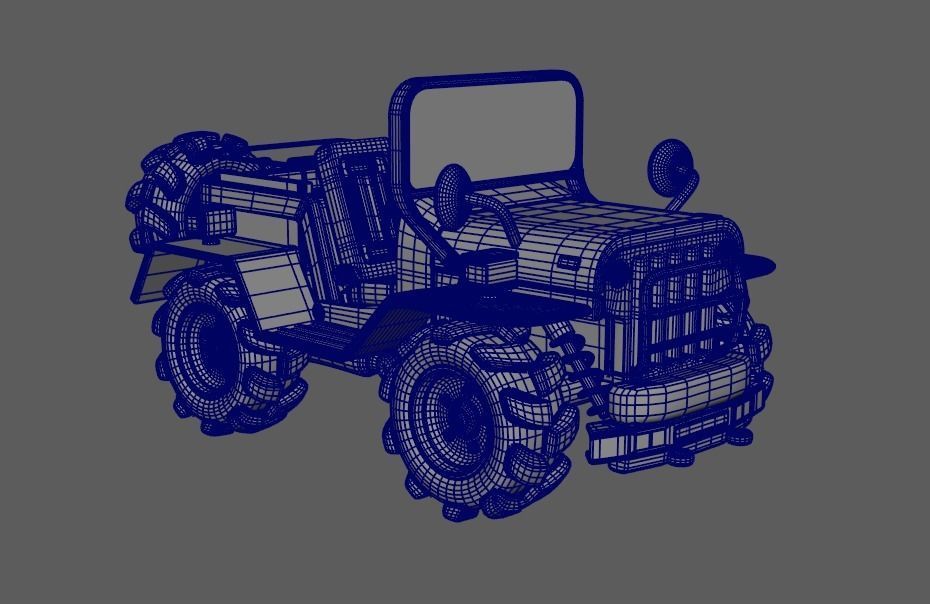 3D Model Cartoon Car Low-poly 3D model_16